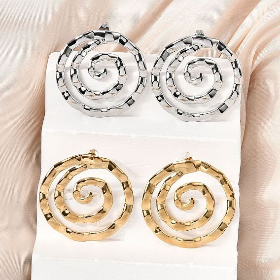 304 из нержавеющей стали серьги, спиральный вихрь