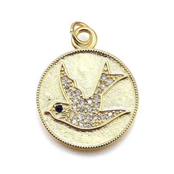 Стойка металлическая латунная микропрофилированная кубическая циркония подвески, плоский раунд с голубем, с целью перехода в кольце, без кадмия и без свинца, долговечный