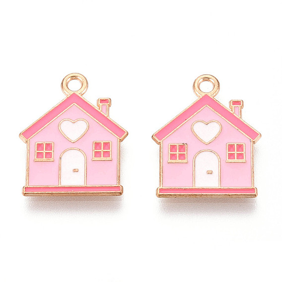 Подвески из эмали и сплава, очарование дома, золотой свет