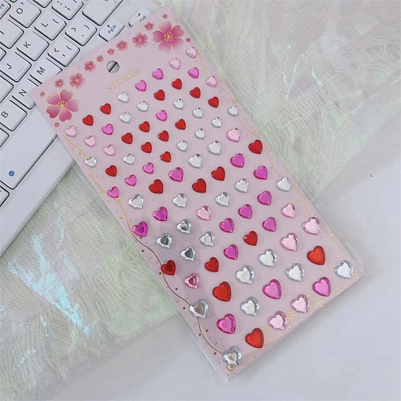 Смола горный хрусталь наклейки, декоративные наклейки с драгоценными камнями и кристаллами для детского творчества, сердце