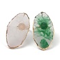 Resin Color Palette, with Adjustable Iron Rings, for Makeup Cosmetic Nail Art Tool, Golden Edge Oval Shape