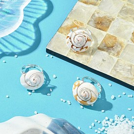 Натуральные перстни из ракушек с глазом шивы, украшения из медной проволоки для женщин