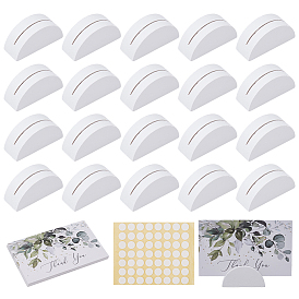 20шт. держатель для визитных карточек из сосновой древесины, В комплекте: 20 двусторонние фитиль из смолы для свечи и 30 листы бумажных открыток с благодарностью.