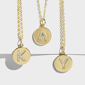 Fashionable Alphabet Necklace with Diamond Inlay - Simple and Trendy Jewelry