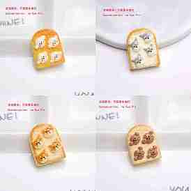80Pcs 4 Styles Resin Cabochons, Breads with Dog