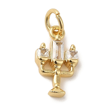 Латунные микропаве прозрачные подвески с фианитом, без кадмия, без никеля и без свинца, свеча
