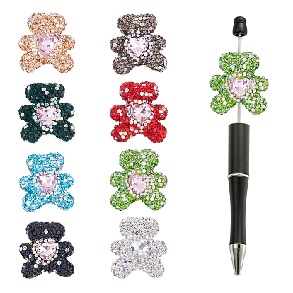 8шт. 8 стили страз, глиняные бусины для паве, нести с сердцем