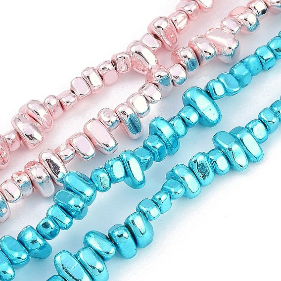 Нити синтетических немагнитных гематитовых бусин с гальваническим покрытием, покрытых краской для выпечки, самородки