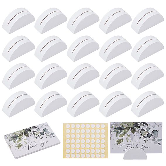 20шт. держатель для визитных карточек из сосновой древесины, В комплекте: 20 двусторонние фитиль из смолы для свечи и 30 листы бумажных открыток с благодарностью.