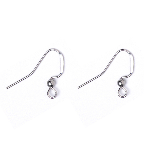 304 из нержавеющей стали французских крючков серьги, плоские крючки для серег, с горизонтальной петлей
