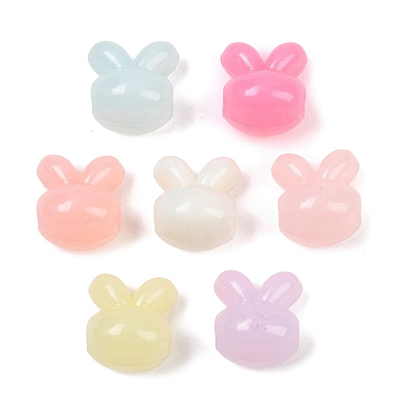 Пластиковые бусины, имитация желейных бусин, кролик