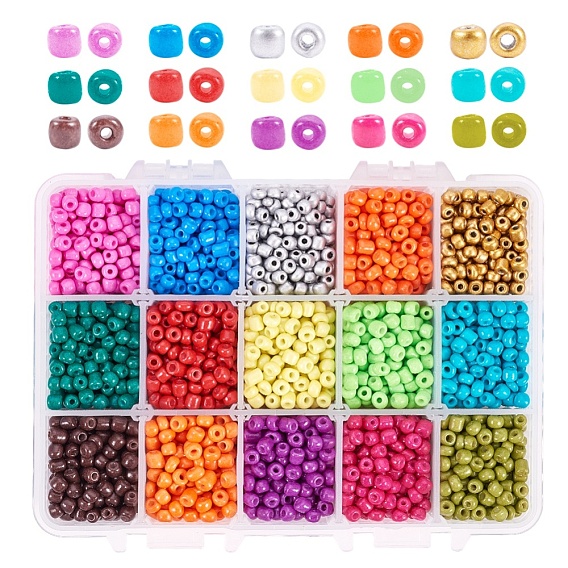 Baking Paint K9 Glass Seed Beads, Round