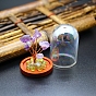 Natural Gemstone Chips Tree Decorations, Wood & Glass Bell Jar with Copper Wire Feng Shui Energy Stone Gift for Home Office Desktop Decorations