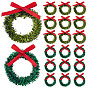 24 шт. 2 цветной полиэстер с железным миниатюрным рождественским венком, аксессуары для кукольного домика с микроландшафтом, притворяясь опорными украшениями