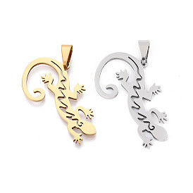 201 подвески из нержавеющей стали, прелести геккона, лазерная резка