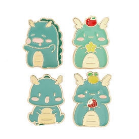 Cartoon Dragon Enamel Pins, Zinc Alloy Brooches for Backpack Clothes, Turquoise