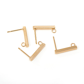 304 Stainless Steel Stud Earring Findings, Rectangle
