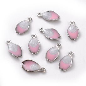 Pendentifs en émail , pour les accessoires de bricolage, deux tons, pétale, sans plomb et sans cadmium