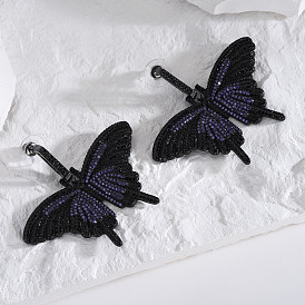 Boucles d'oreilles papillon hip hop en zircon, avec pendentif papillon coloré micro incrusté, accessoires d'automne et d'hiver