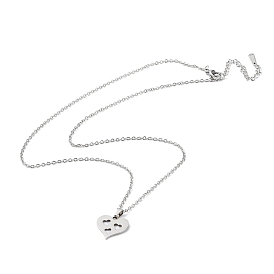 201 Ожерелье с подвеской в виде полого сердца из нержавеющей стали и кабельными цепочками