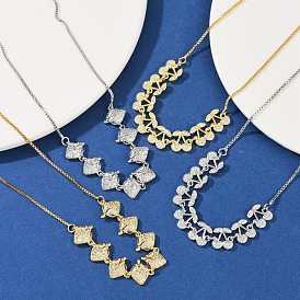 Латунные микропаве прозрачные кубические цирконии фруктовые нагрудники ожерелья, стойки покрытие, долговечный, без кадмия и без свинца