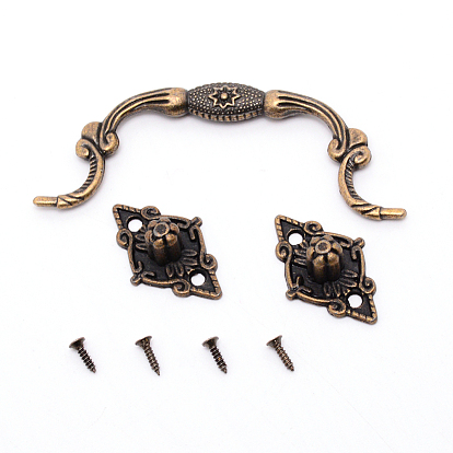 Poignée en alliage de zinc, avec la vis, accessoires de boîte à bijoux