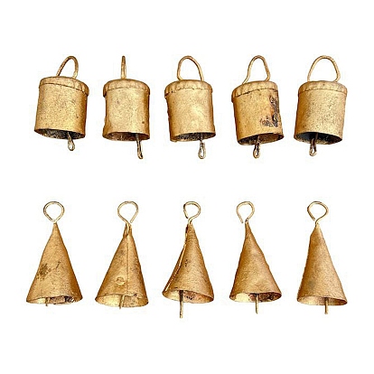 Pendentifs de fer en forme de cloche, pour la décoration de Noël, or