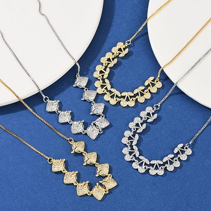 Латунные микропаве прозрачные кубические цирконии фруктовые нагрудники ожерелья, стойки покрытие, долговечный, без кадмия и без свинца