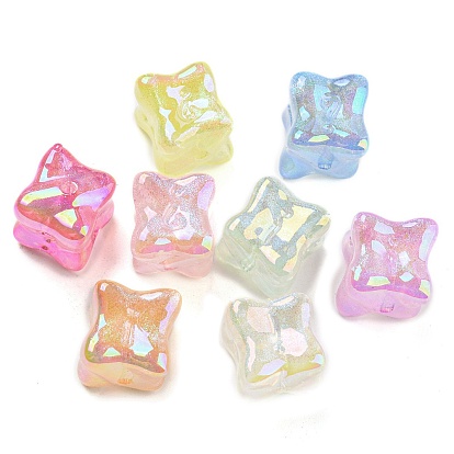 UV Plating Acrylic Beads, Glitter Beads, Glow in the Dark, Iridescent Ice Cube