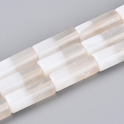 Натуральный белый агат бисер нитей, трубка