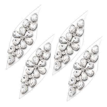 Rhinestone Clothing Patches, Flower