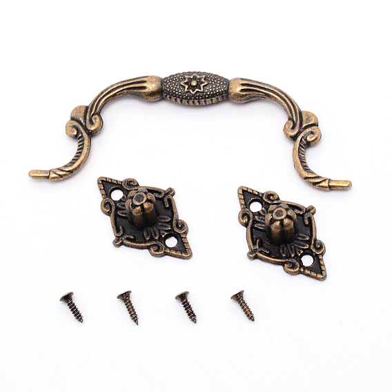 Zinc Alloy Handle, with Screw, Jewelry Box Accessories