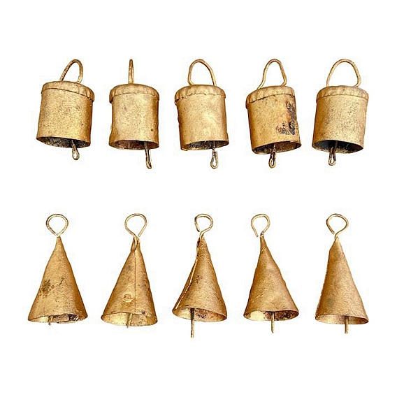 Iron Bell Pendants, for Christmas Decoration, Golden
