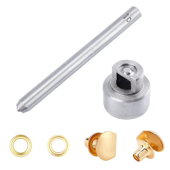 Наборы инструментов, с латунными кнопками, кожаные заклепки, инструмент для прессования конических заклепок и пряжки с крючками для обуви