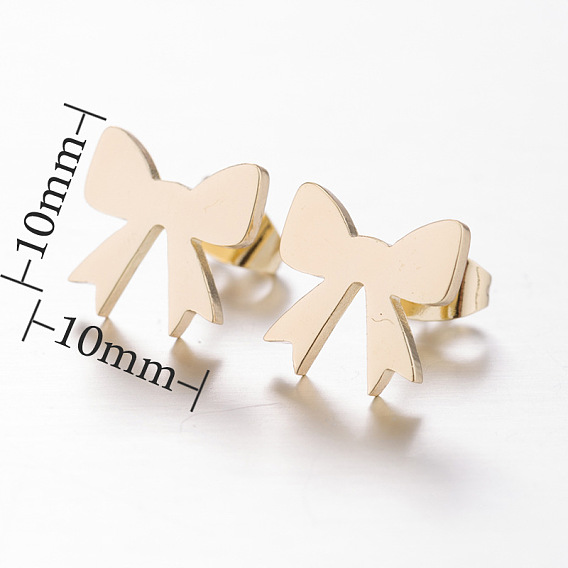 Симпатичные серьги-гвоздики из нержавеющей стали с бантом - милый и модный дизайн в виде бабочки.