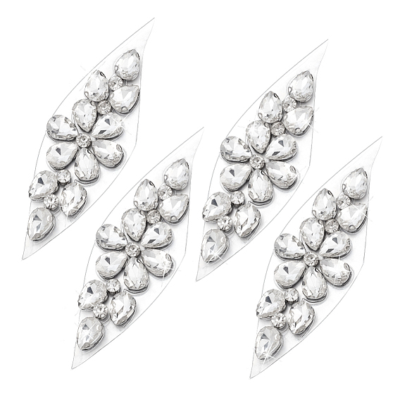 Rhinestone Clothing Patches, Flower