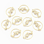 304 Stainless Steel Links Connectors, Laser Cut, Flat Round with Dolphin