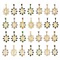 Religion Brass Pave Cubic Zirconia Pendants, with Enamel, Oval with Saint/Virgin Charms, Lead Free & Cadmium Free, Long-Lasting Plated, Rack Plating, Real 18K Gold Plated
