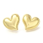 Серьги-гвоздики из латуни с покрытием стойки, без кадмия и без свинца, долговечный, сердце, слева и справа