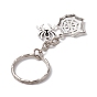 Halloween Alloy Keychains, with Iron Split Key Rings, Spider & Web