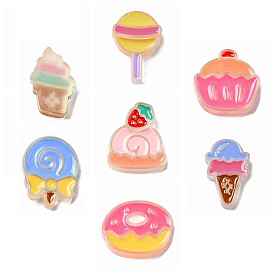 Translucent Resin Imitation Food Decoden Decoden Cabochons, with Enamel