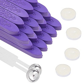CRASPIRE DIY Wax Seal Stamp Kits, Sealing Wax Sticks, without Wicks, with Stainless Steel Spoon, Candle
