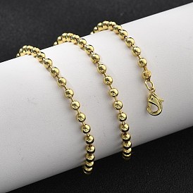 Латунные шариковые цепочки ожерелья для женщин, стойки покрытие, долговечный, без кадмия и без свинца