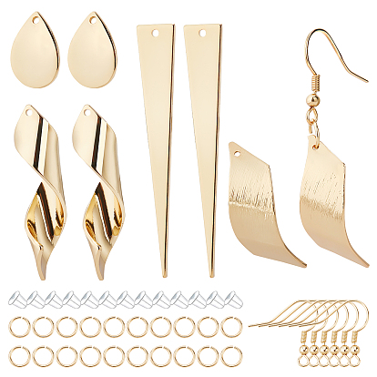 DIY Dangle Earring Making Kits, include Brass Earring Hooks & Pendants & Jump Rings, Plastic Ear Nuts