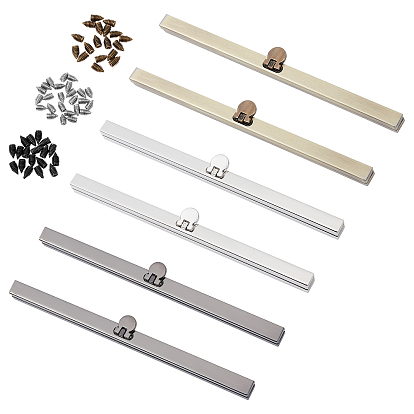 6 Sets 3 Colors Iron Purse Frames, for Bag Handle