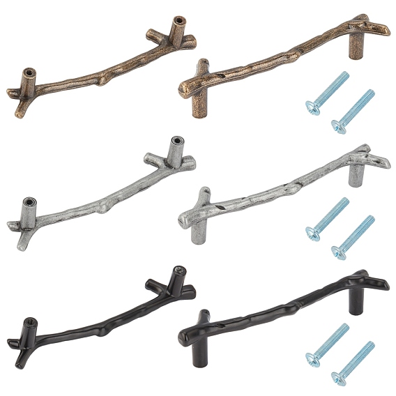 Alloy Box Handles, with Iron Screw, For Jewelry Box Decoration, Branch