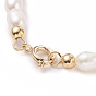 Grade A Natural Pearl Beaded Bracelets with Brass Spring Ring Clasps for Women