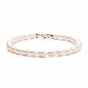 Grade A Natural Pearl Beaded Bracelets with Brass Spring Ring Clasps for Women