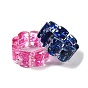 Epoxy Resin Dyed Natural Imperial Jasper Flat Rectangle Beaded Stretch Bracelets for Women