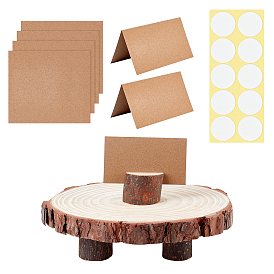 Gorgecraft Schima Wood Business Cards Display Frame, Wood Boards, Kraft Paper Table Plate, Household Tape, Thickened Strong Adhesive Film, for DIY Display Making